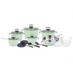 Herenthal Σετ μαγειρικά σκεύη και εργαλεία κουζίνας σε ανοιχτό πράσινο χρώμα 18 τμχ HT-1801BG